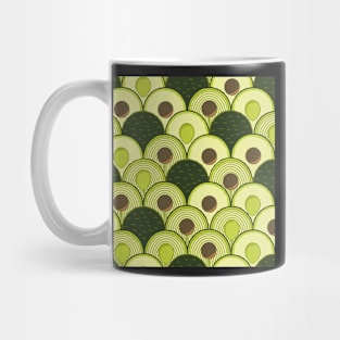 guac on avocados in art deco Mug